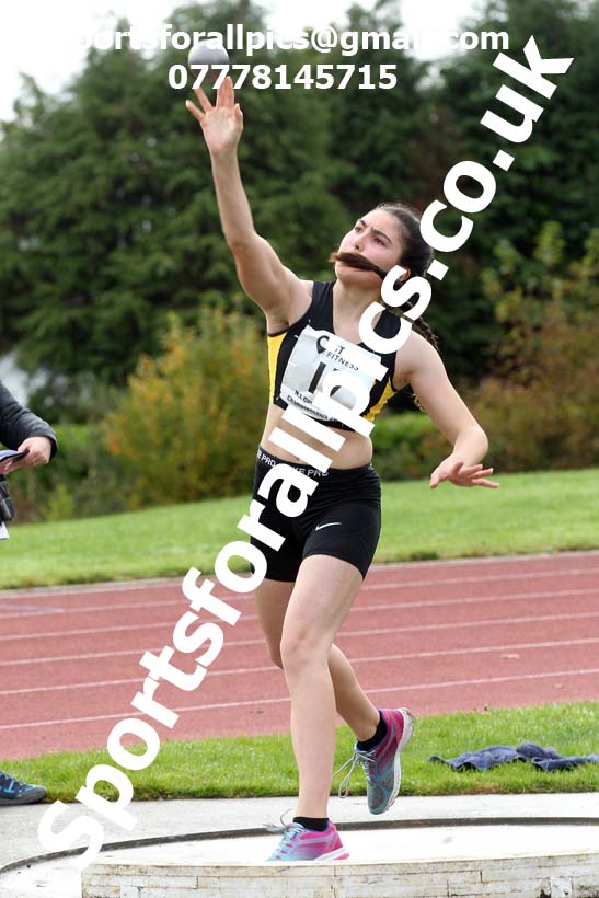 Shot putt, NECAA Open Meeting, Morpeth, Sunday, October 18th. David T. Hewitson/Sports for All Pics
